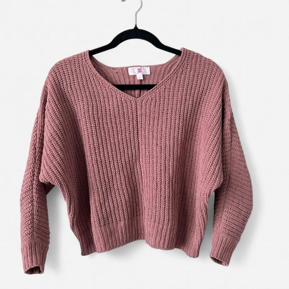 Chunky Knit V-Neck Sweater Chloe + Cyrus